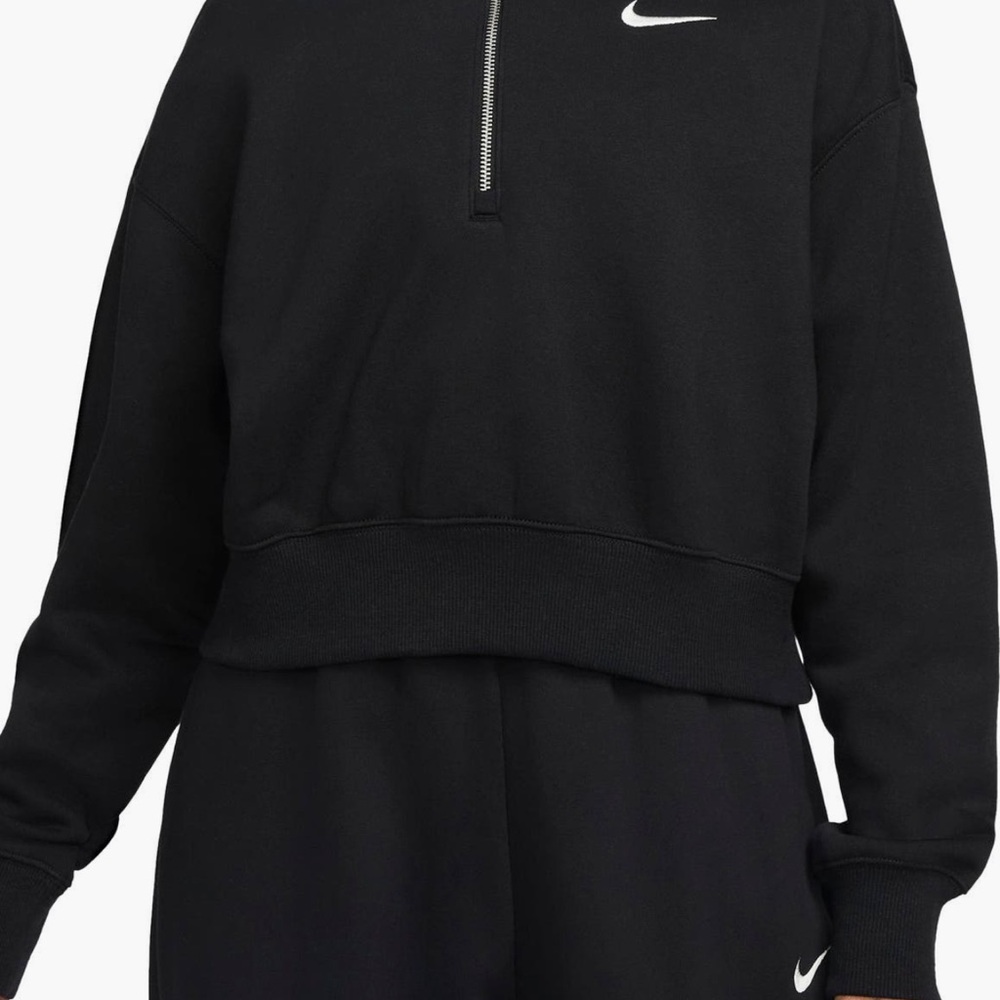 Nike Women's Crop Half-Zip Sweatshirt and Wide Leg Pants Set
